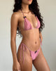 Image de Leyna Bas de bikini en rose chatoyant avec nœud noir