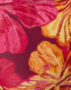Esquisse Hibiscus Bourgogne avec cravates contrastées