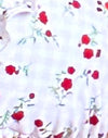 Vichy beige floral rouge avec volants