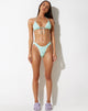 Bas de bikini Farida, Ditsy Flower Lime Blue