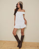 Image of Panasi Bardot Babydoll Mini Dress in Off White