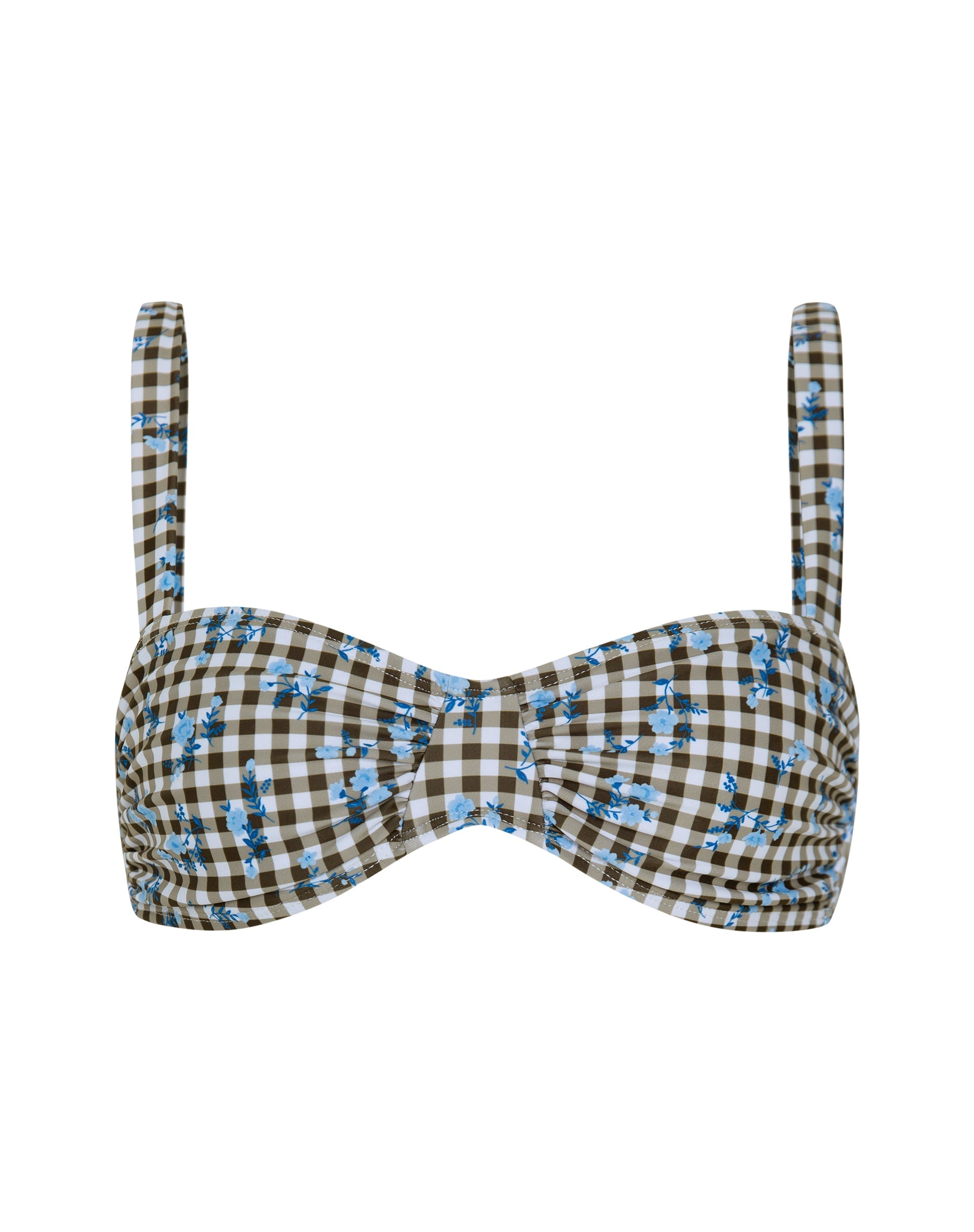 Image de Panave Bikini Top in Floral Gingham Brown