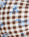Gingham floral marron