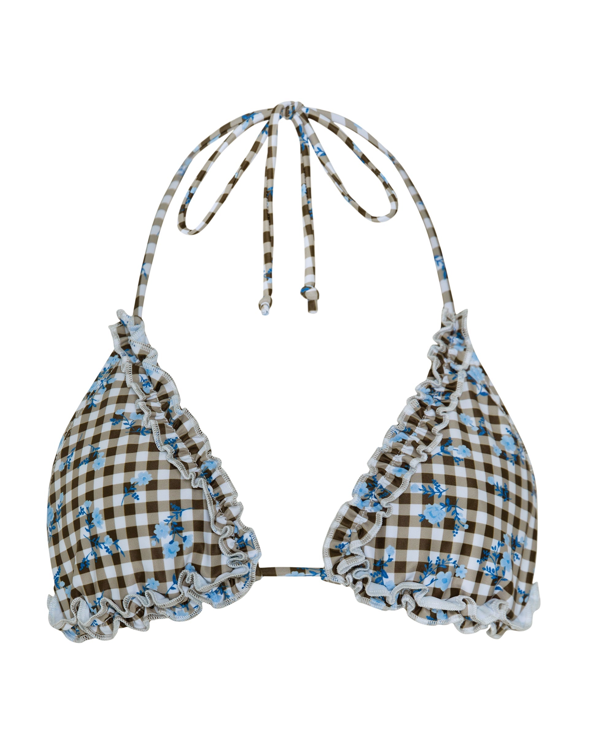Image de Pandya Bikini Top in Floral Gingham Brown