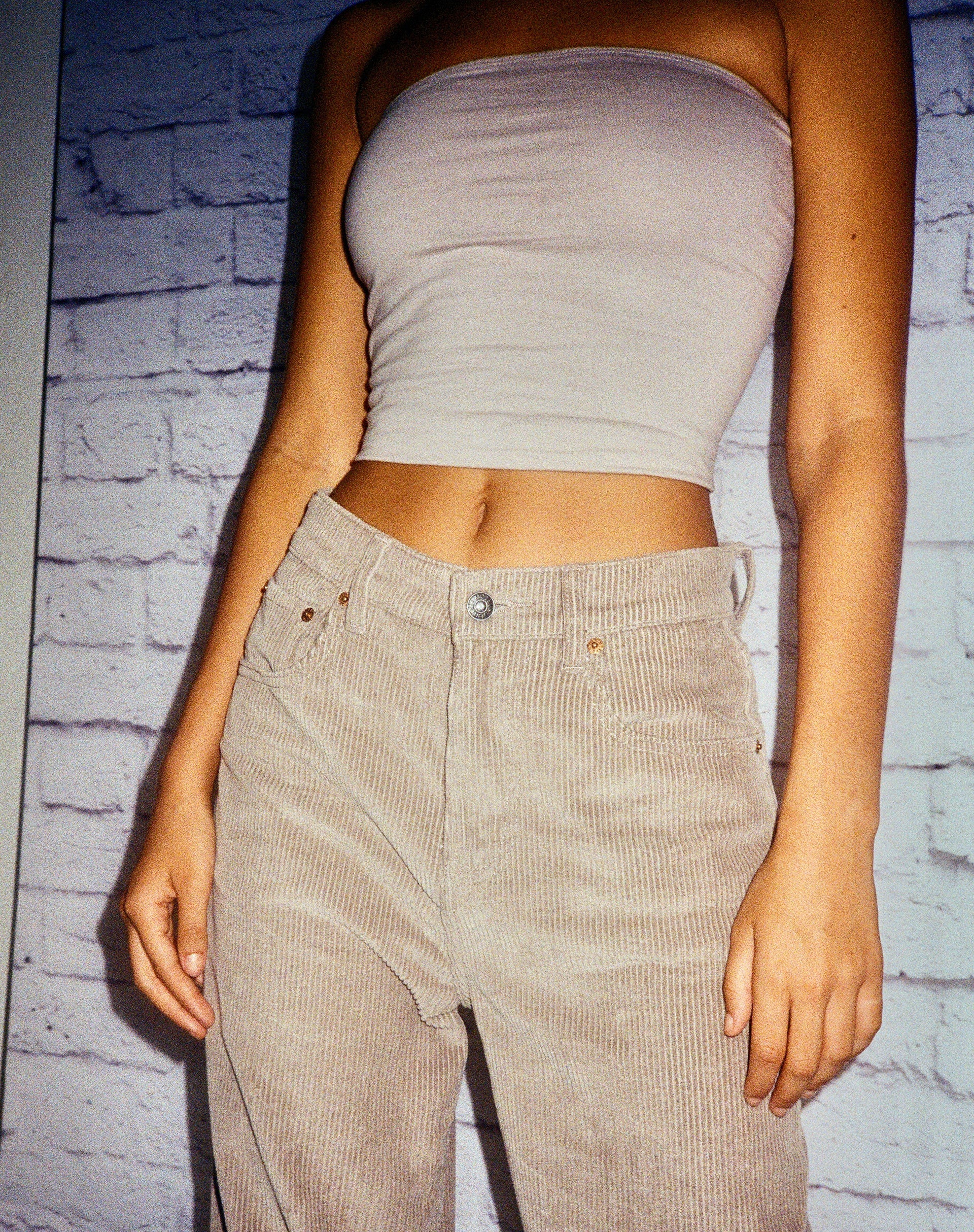 Image de Shae Bandeau Top en Lycra Oat Milk