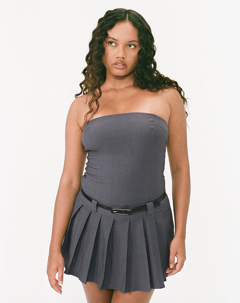 Mini robe bandeau Payoda en gris foncé