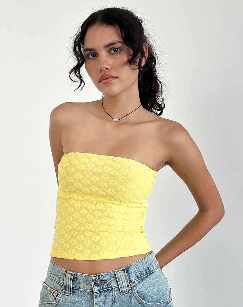 Image de Peggy Top in Terry Yellow Mini Floral