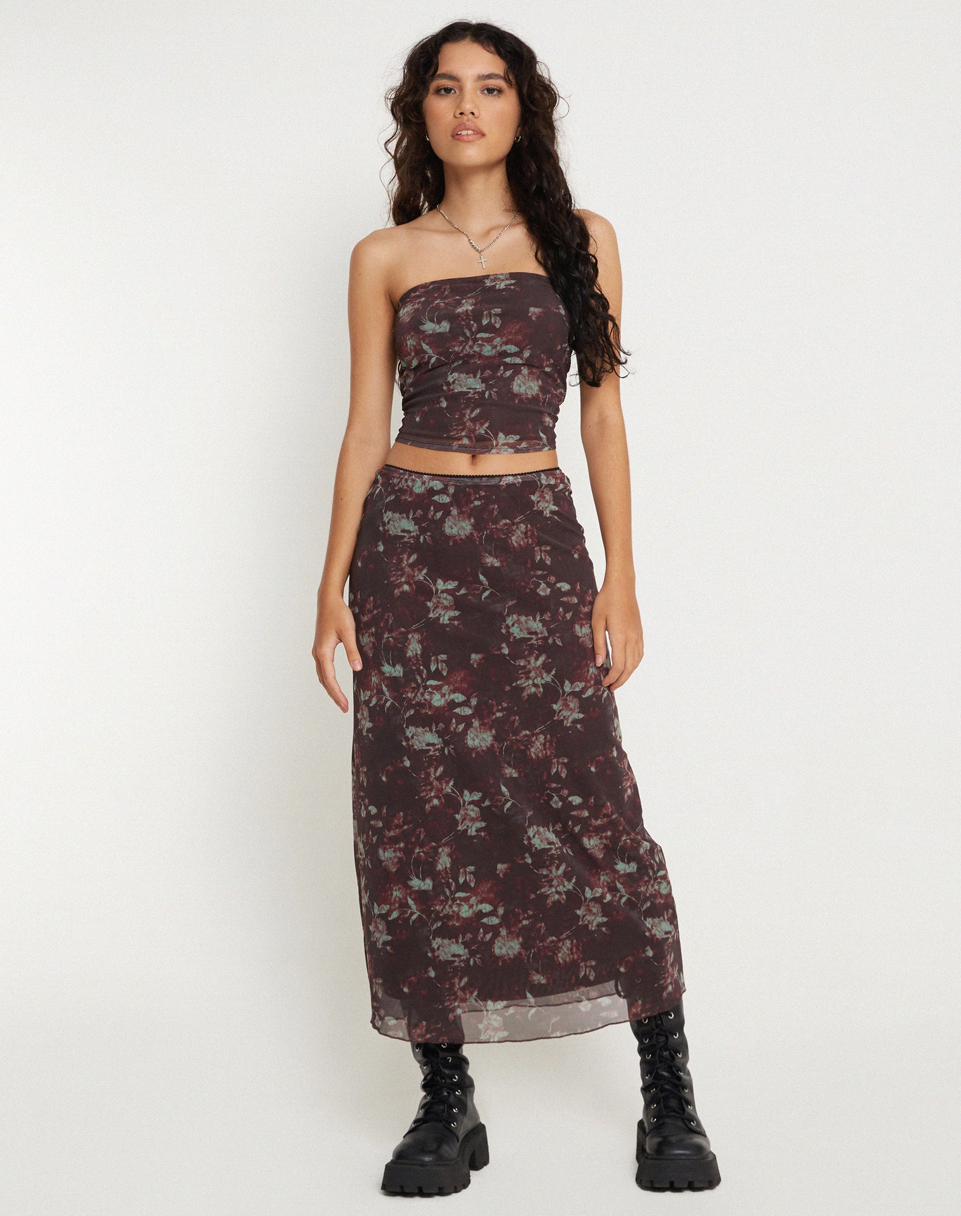 Image de Lassie Maxi Skirt in Botanical Floral Brown