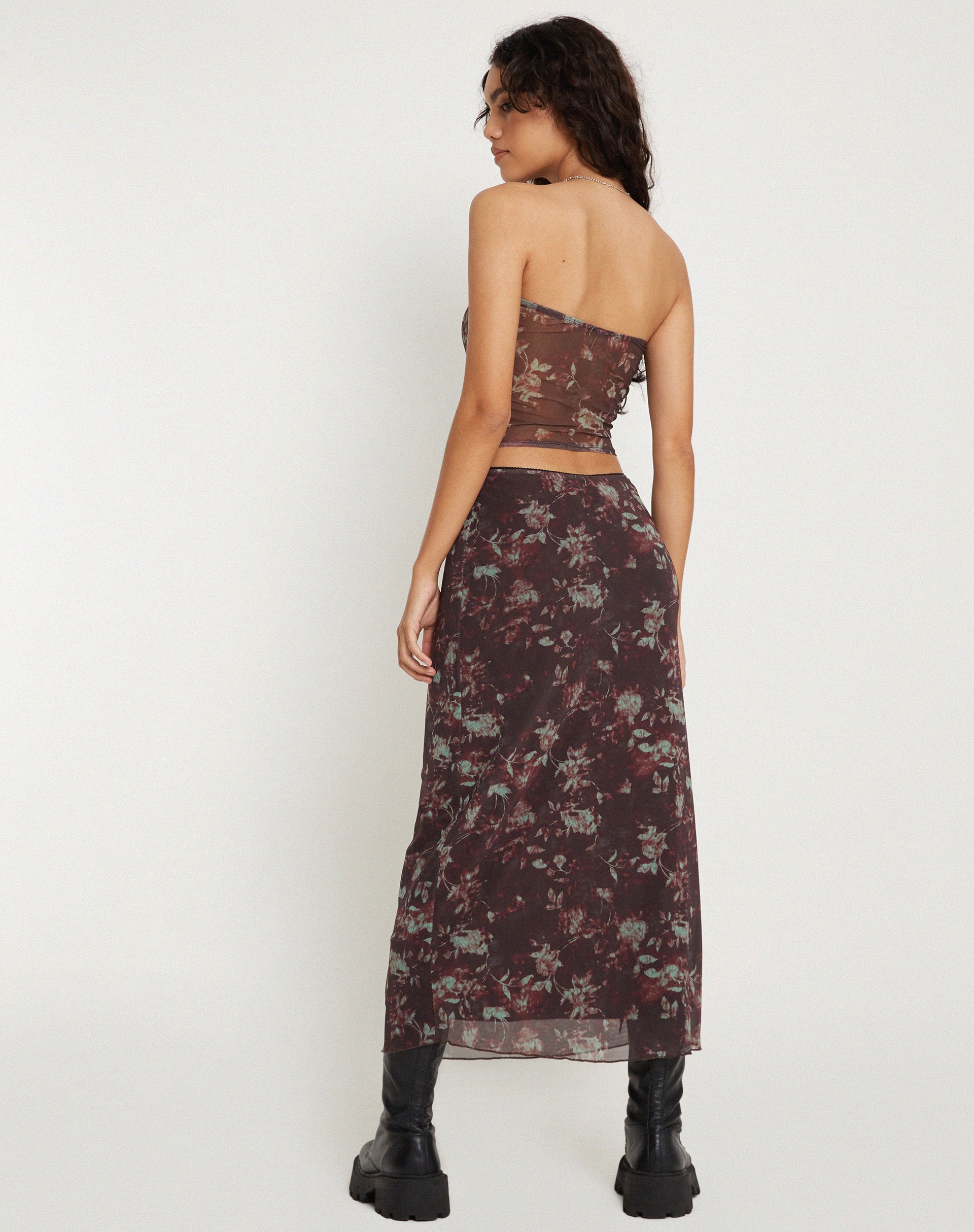 Image de Lassie Maxi Skirt in Botanical Floral Brown