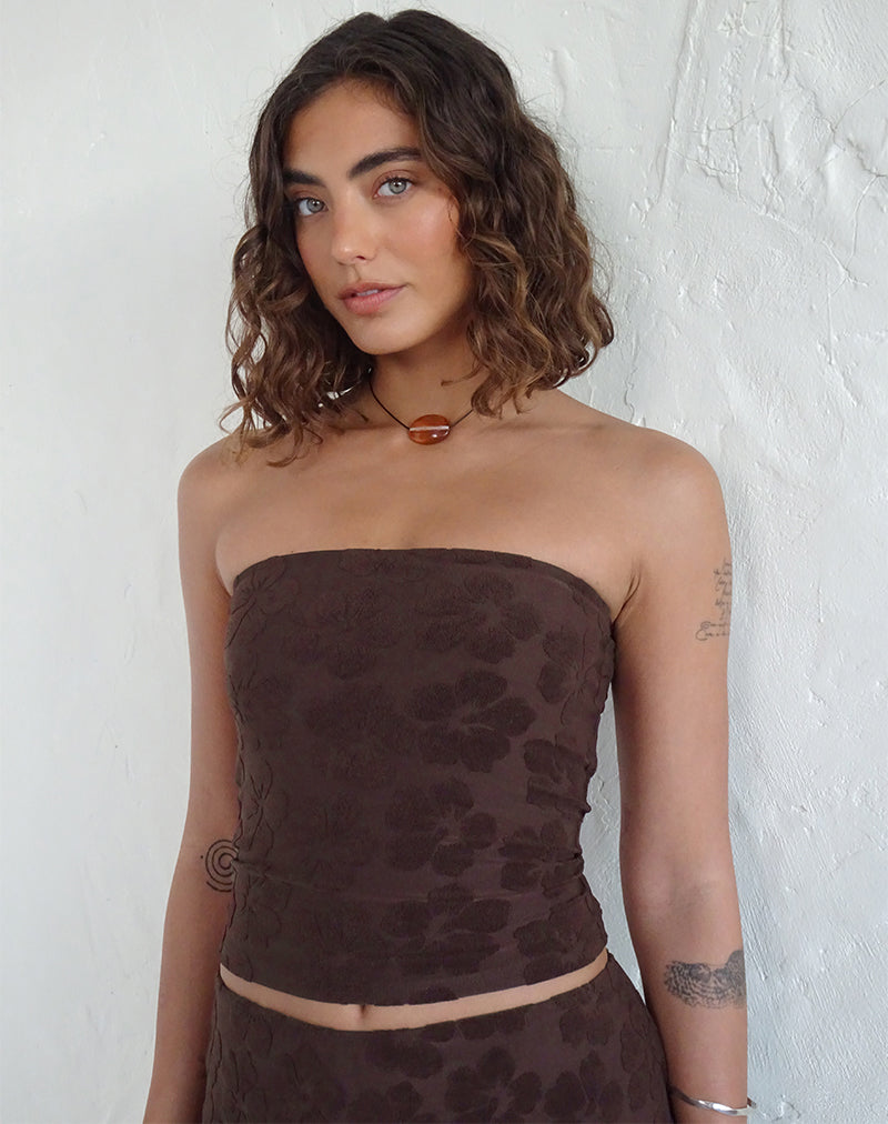 Top bandeau Peggy, Hibiscus Terry Brown