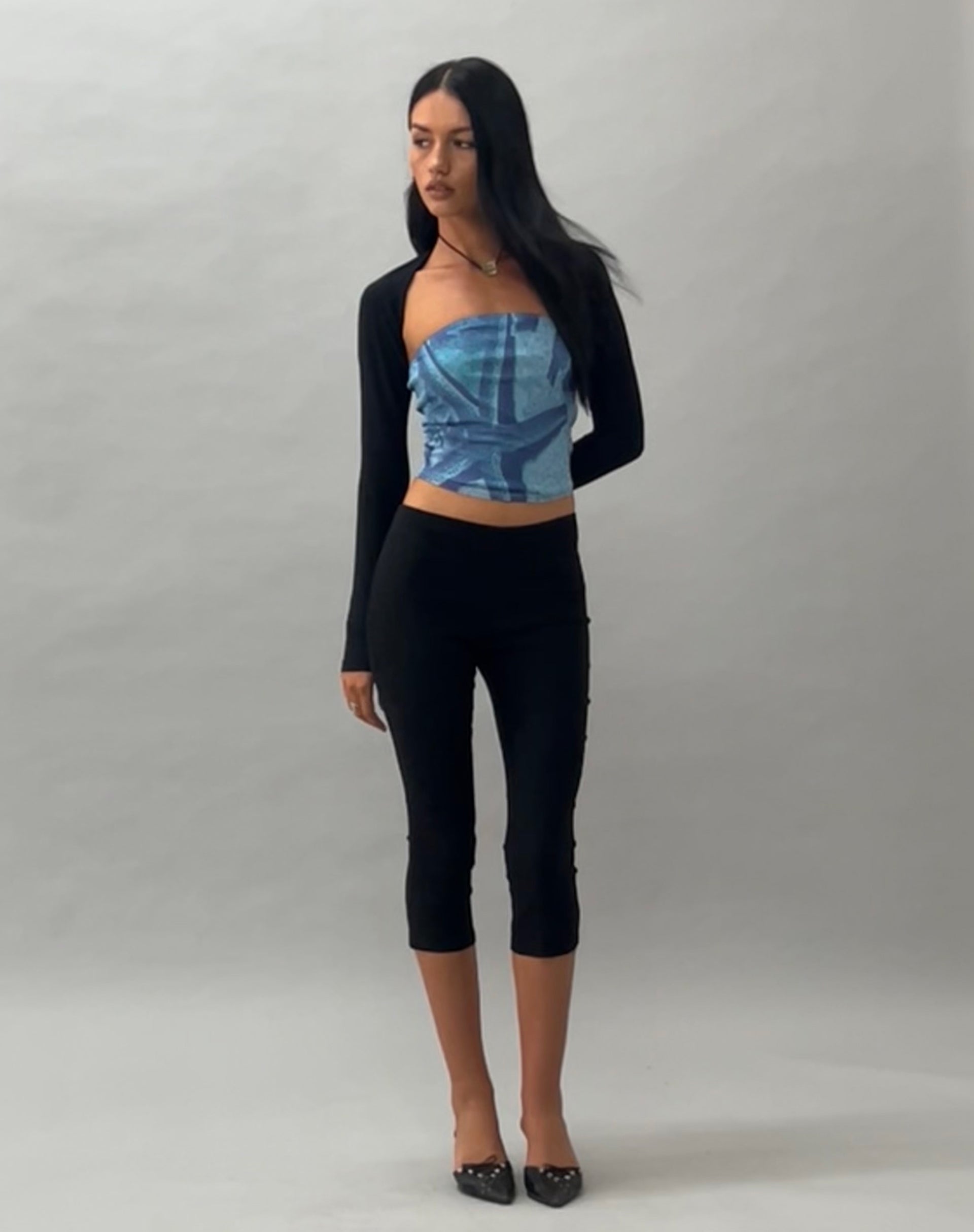 Image de Peggy Mesh Bandeau Top in Blue Starfish Photoprint