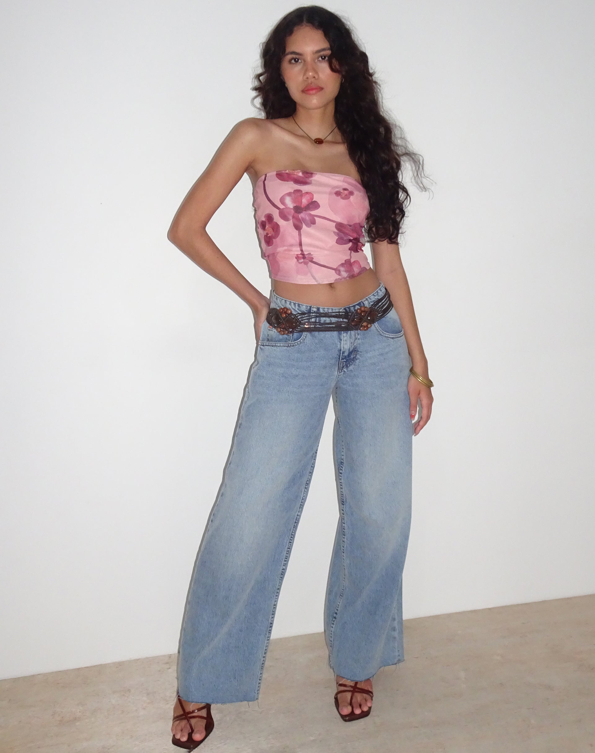 Image de Peggy Bandeau Top in Watercolour Floral Blush