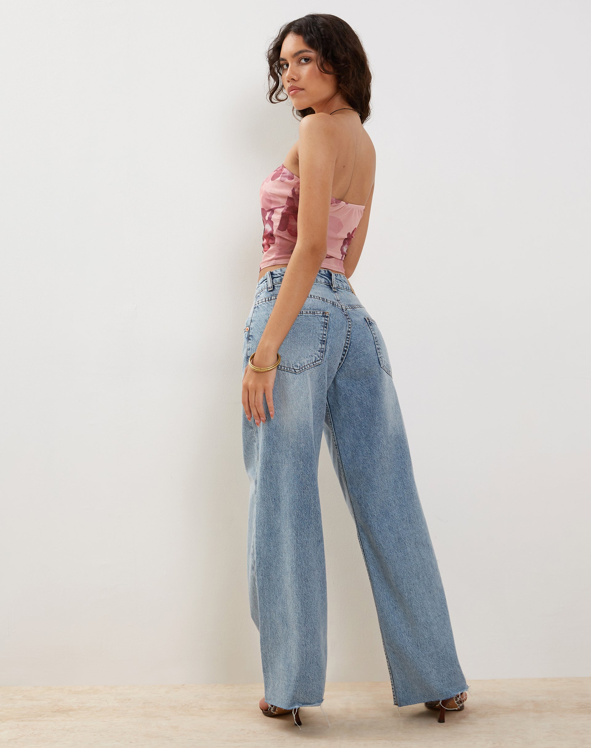 Image de Peggy Bandeau Top in Watercolour Floral Blush
