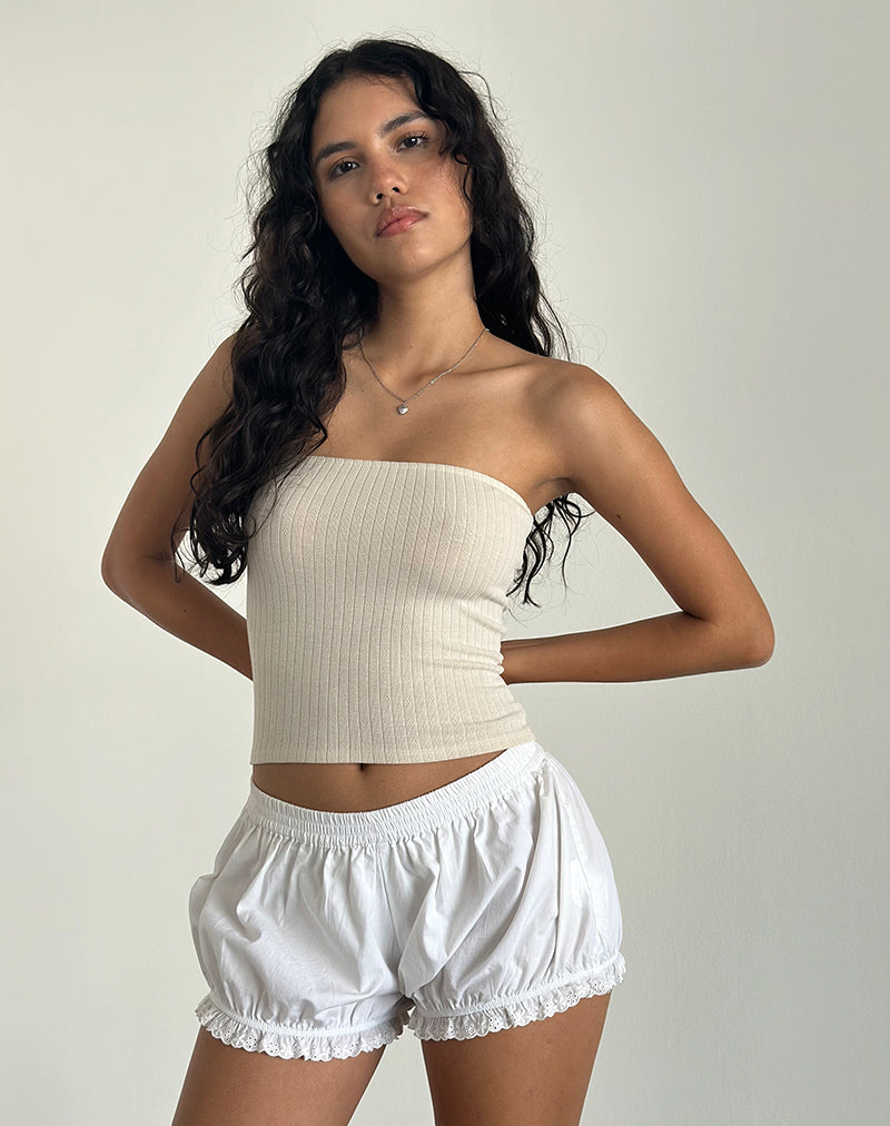 Image de Peggy Tube Top in Pointelle Nude