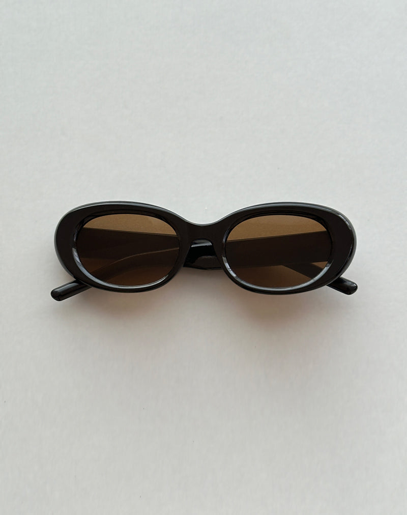 Lunettes de soleil ovales Pido en noir avec étoiles