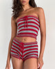 Image de Renha Hot Pants in Red and Grey Stripe (Pantalon chaud à rayures rouges et grises)
