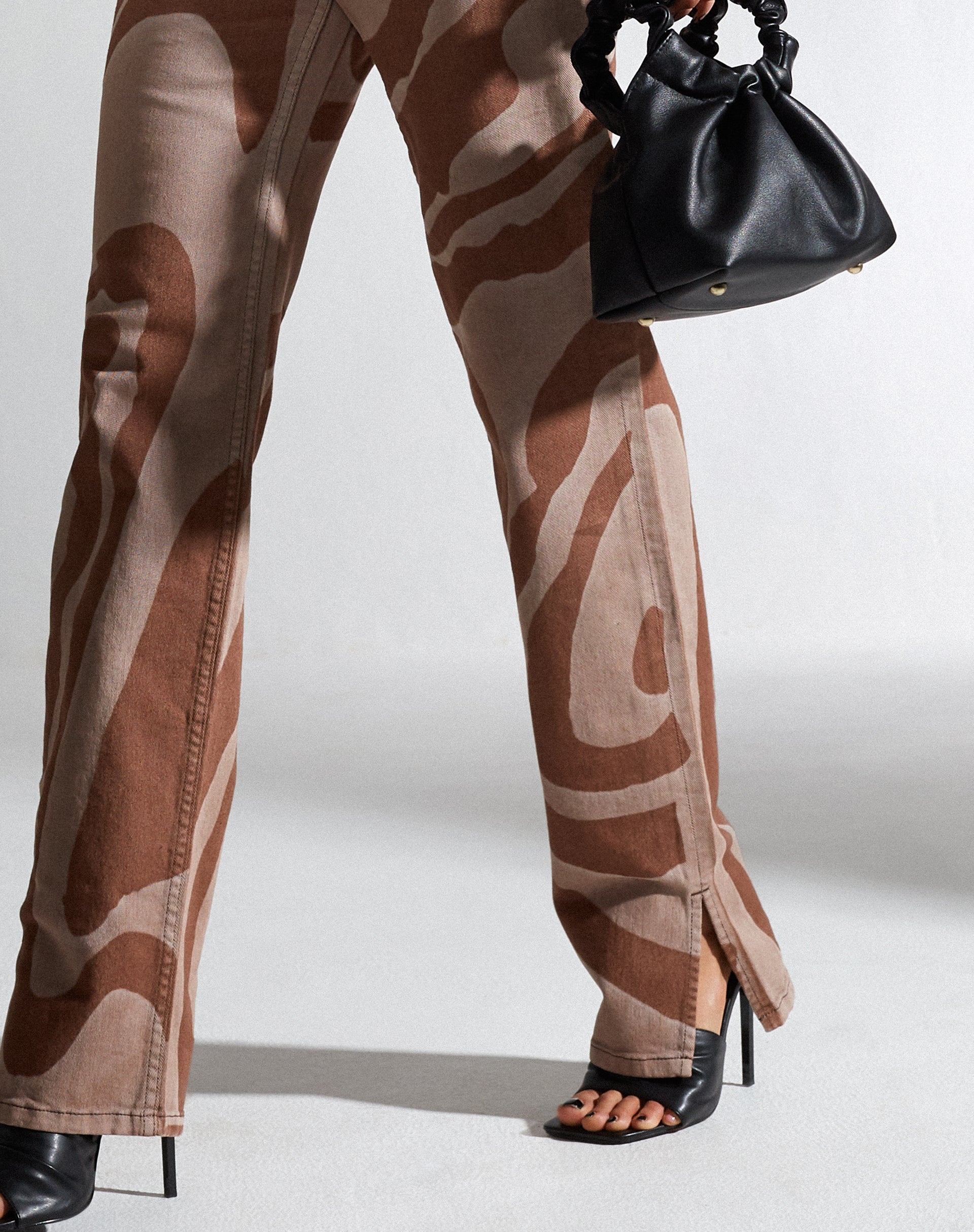 Image de MOTEL X IRIS Jeans à jambe droite en Laser Swirl Brown