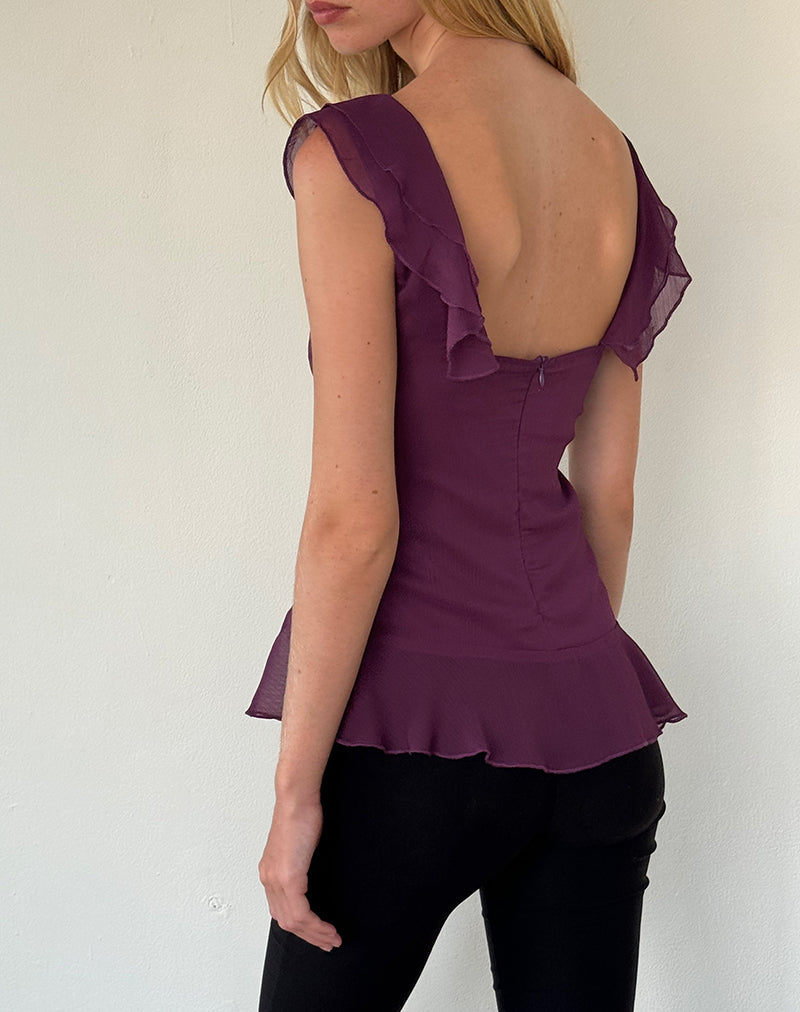 Image de Piro Top in Chiffon Aubergine