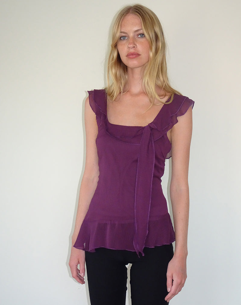 Image de Piro Top in Chiffon Aubergine