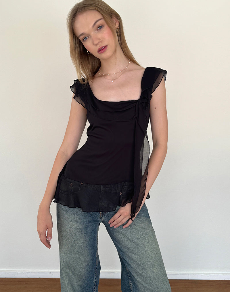 Image de Piro Top in Chiffon Black