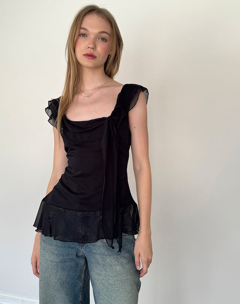 Image de Piro Top in Chiffon Black