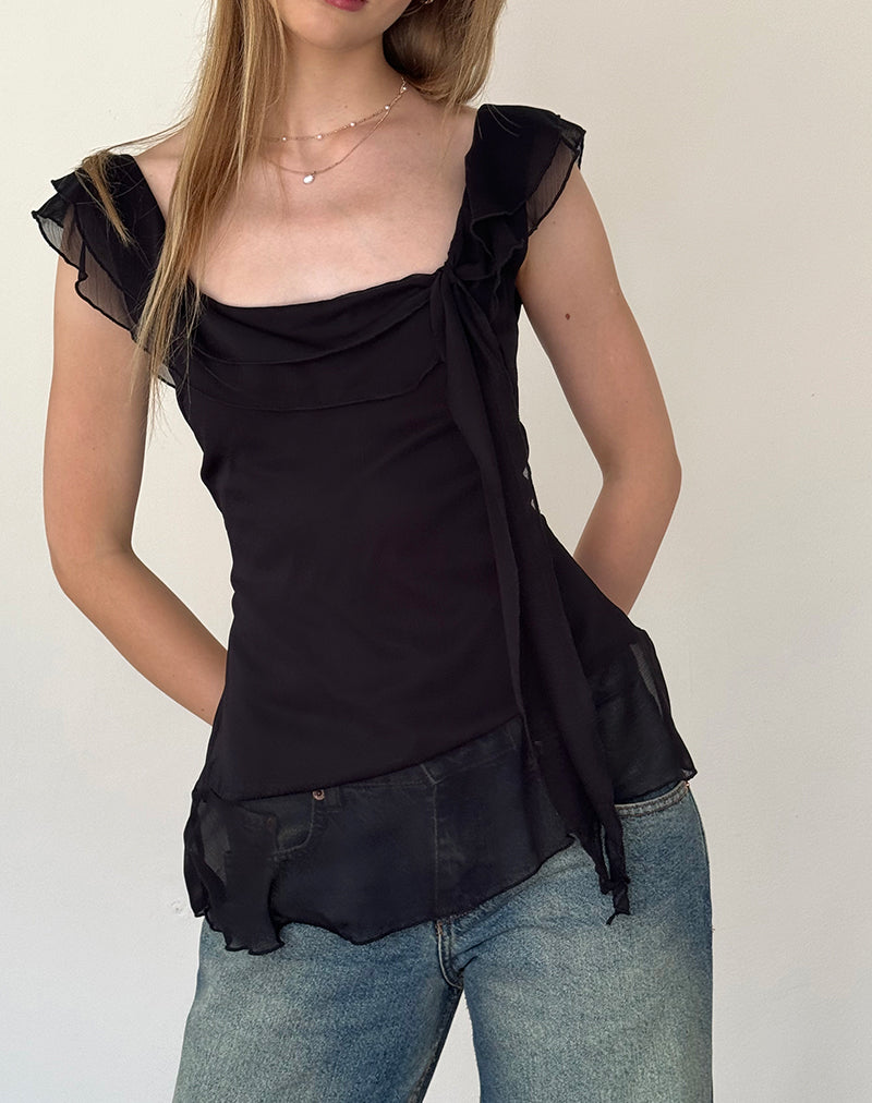Image de Piro Top in Chiffon Black