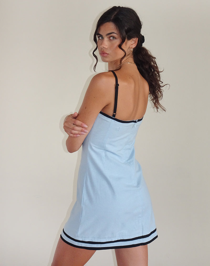 Image de la mini-jupe Plasina, lin bleu