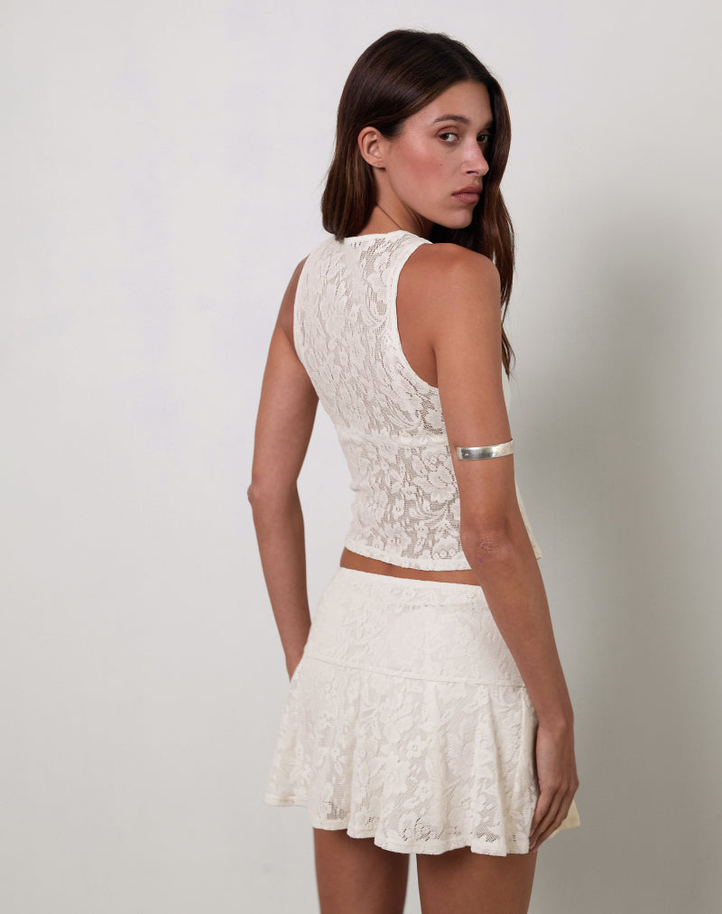 Image of Polovina Sleeveless Top in Hibiscus Crochet Lace Ivory