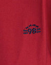 rouge adrénaline avec bande de couleur marine