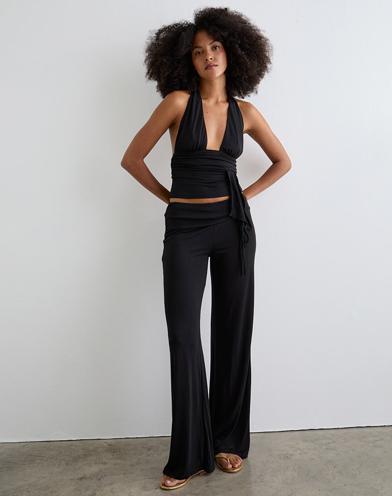 Pantalon Donata en noir avec ceinture