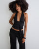 Image de Prilla Halter Top in Cupro Black