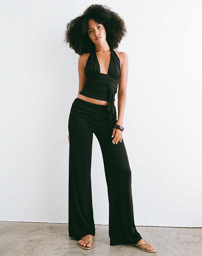 Pantalon Donata en noir avec ceinture