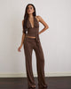 Image de Prilla Halterneck Top in Cupro Dark Brown