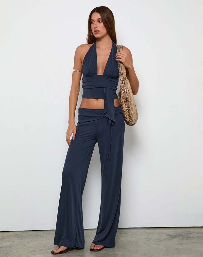 Pantalon Donata en Ocean Storm avec ceinture