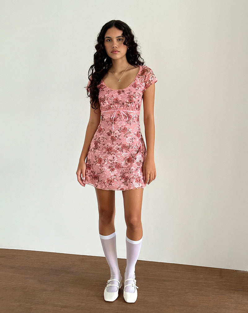 Image de la robe Prinsa en dentelle rose Bloom floral