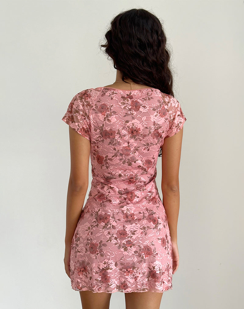 Image de la robe Prinsa en dentelle rose Bloom floral