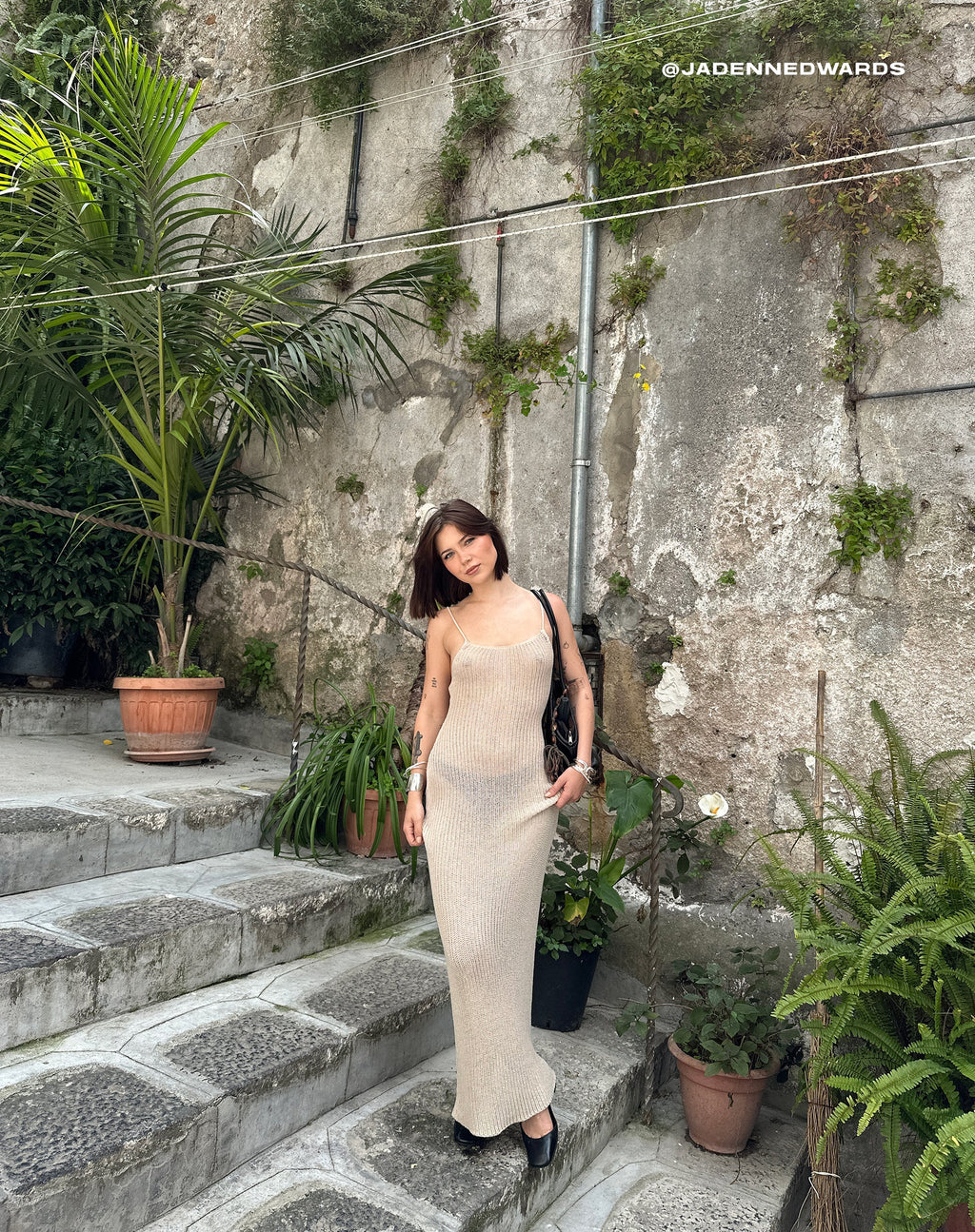 Robe longue en maille Norila, neutre