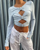 image de Ruti Long Sleeve Top in Crepe Baby Blue