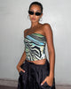 Image de Top bandeau Shae en bleu zébré warped