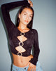 Image de Ruti Long Sleeve Top in Crepe Black