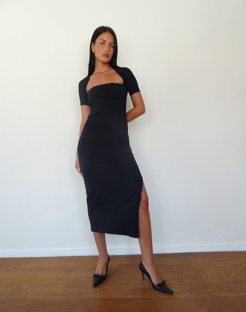 Image de la robe midi Quala en noir