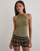 Image of Raceline Halterneck Top in Rayon Jersey Khaki