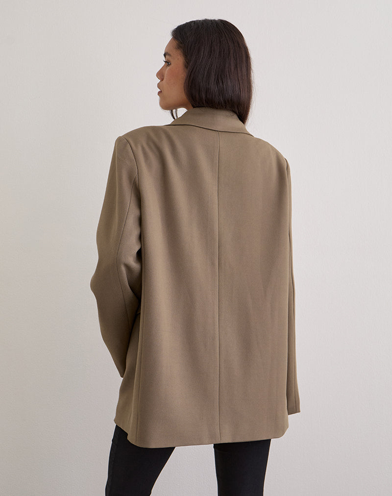 Image of Maiwa Blazer in Textured Tailoring Beige