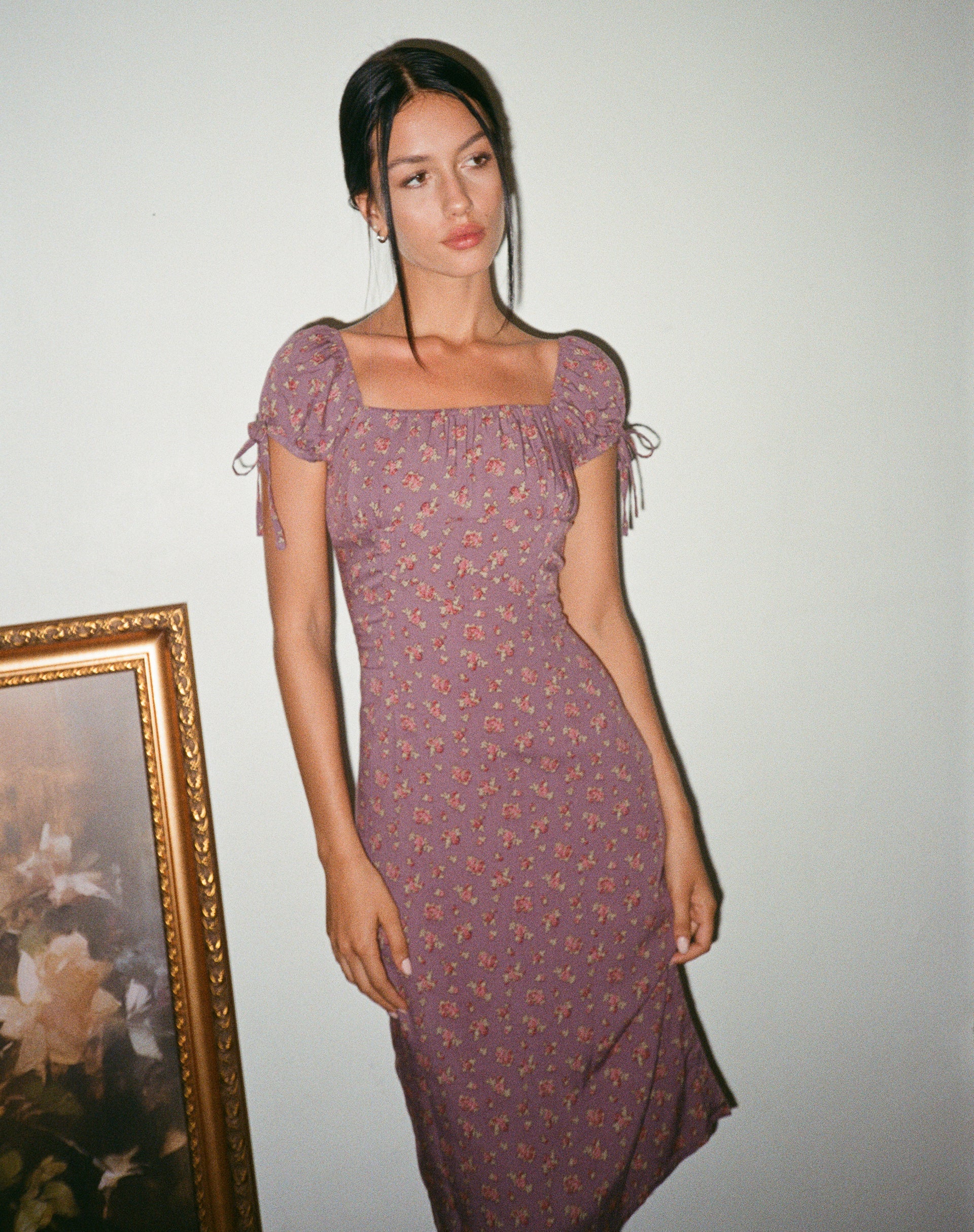 Image de Rachana Midi Dress in Flowing Rose Deep Purple
