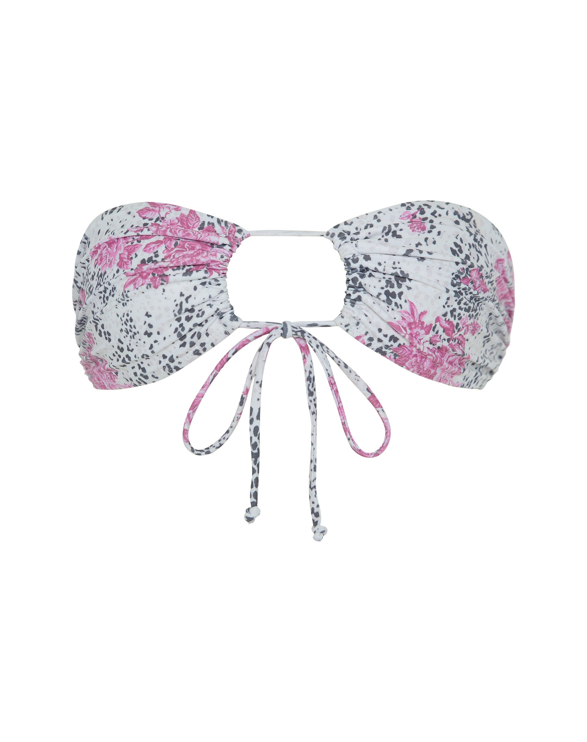 Image de Racola Bikini Top in White Jungle Flower Print