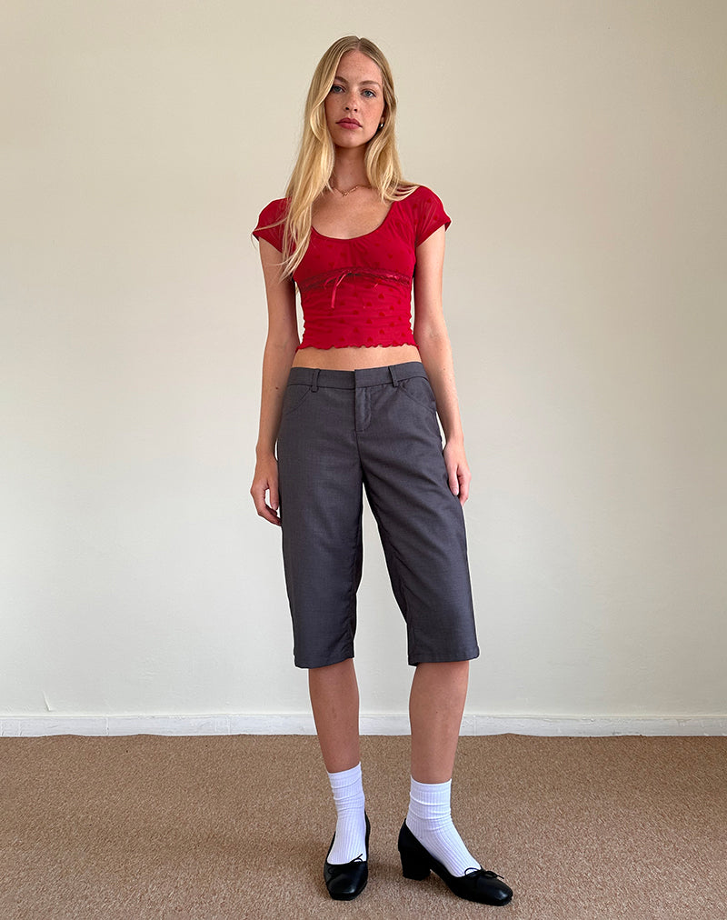 Image de Rada Top in Red Heart Flocked Mesh