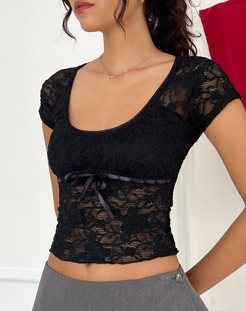 Image de Rada Top en dentelle noir