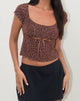 Image de Rada Top in Flocked Chocolate Brown Leopard