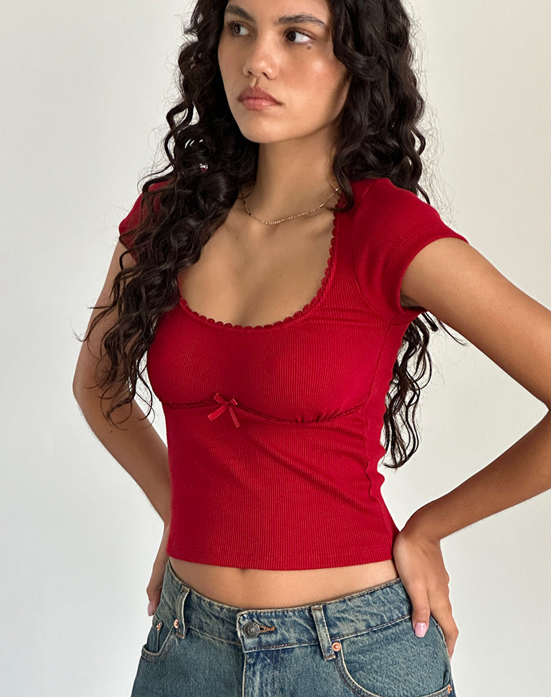 Image de Rada Top en Rib Adrenaline Red