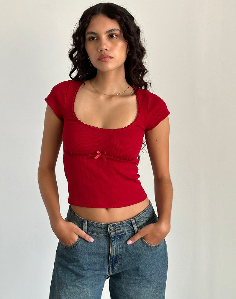 Image de Rada Top en Rib Adrenaline Red